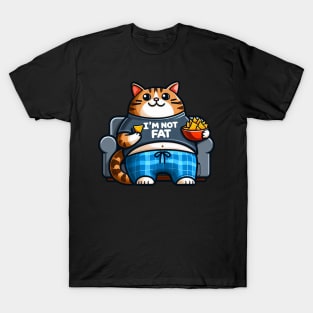 I Am Not Fat meme Tabby Cat Couch Potato Nachos T-Shirt